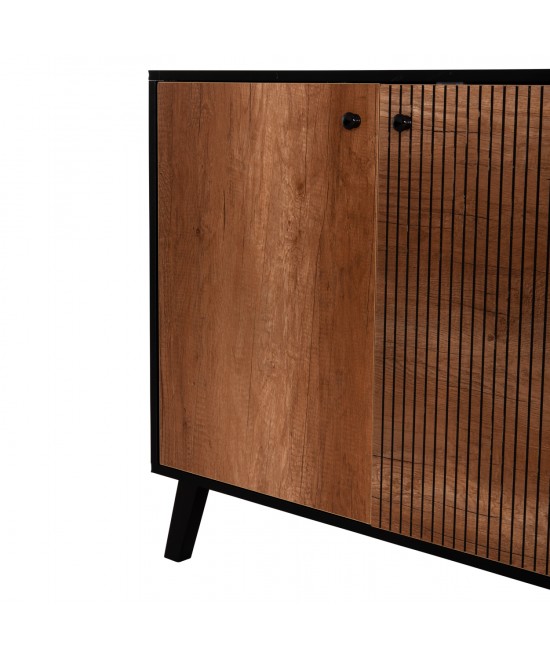 ΜΠΟΥΦΕΣ ΜΕΛΑΜΙΝΗΣ KRUDEN HM9446.11 ΜΑΥΡΟ-ΦΥΣΙΚΟ 180x40x78.6Υεκ.