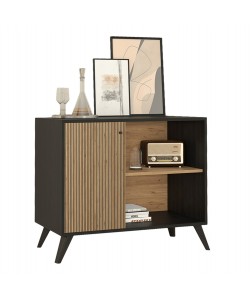 ΜΠΟΥΦΕΣ-ΚΟΝΣΟΛΑ ΜΕΛΑΜΙΝΗΣ KRUDEN HM9442.11 ΜΑΥΡΟ-ΦΥΣΙΚΟ 100x40x78.5Υεκ.