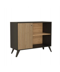 ΜΠΟΥΦΕΣ-ΚΟΝΣΟΛΑ ΜΕΛΑΜΙΝΗΣ KRUDEN HM9442.11 ΜΑΥΡΟ-ΦΥΣΙΚΟ 100x40x78.5Υεκ.