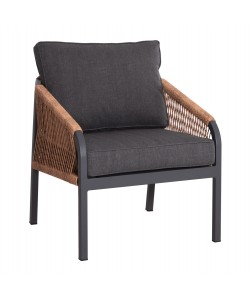 ΠΟΛΥΘΡΟΝΑ ΑΛΟΥΜΙΝΙΟΥ MAYBEL HM6283.01 ΑΝΘΡΑΚΙ ΜΕ ΚΑΦΕ P.E.RATTAN 67x74x72-87Υεκ.