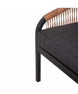 ΠΟΛΥΘΡΟΝΑ ΑΛΟΥΜΙΝΙΟΥ MAYBEL HM6283.01 ΑΝΘΡΑΚΙ ΜΕ ΚΑΦΕ P.E.RATTAN 67x74x72-87Υεκ.