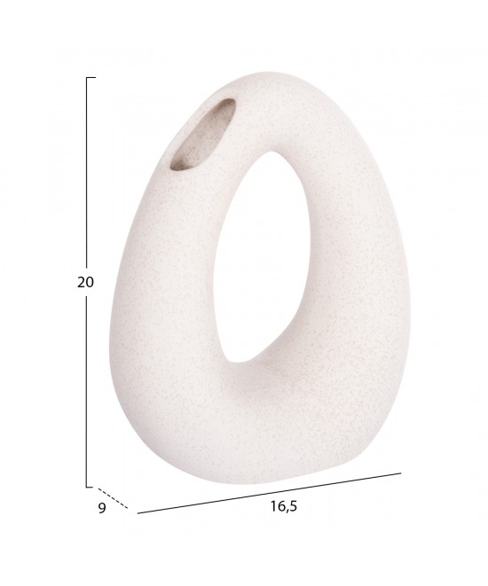 ΕΠΙΤΡΑΠΕΖΙΟ ΚΕΡΑΜΙΚΟ ΔΙΑΚΟΣΜΗΤΙΚΟ ELLIPTO HM4644.01 ΥΠΟΛΕΥΚΟ ΚΡΥΣΤΑΛΛΙΚΟ 16,5x9x20Υεκ