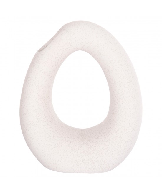 ΕΠΙΤΡΑΠΕΖΙΟ ΚΕΡΑΜΙΚΟ ΔΙΑΚΟΣΜΗΤΙΚΟ ELLIPTO HM4644.01 ΥΠΟΛΕΥΚΟ ΚΡΥΣΤΑΛΛΙΚΟ 16,5x9x20Υεκ