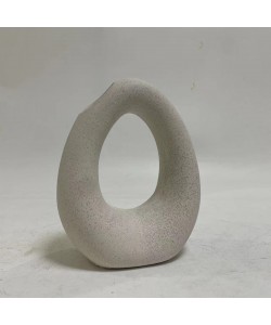 ΕΠΙΤΡΑΠΕΖΙΟ ΚΕΡΑΜΙΚΟ ΔΙΑΚΟΣΜΗΤΙΚΟ ELLIPTO HM4644.01 ΥΠΟΛΕΥΚΟ ΚΡΥΣΤΑΛΛΙΚΟ 16,5x9x20Υεκ