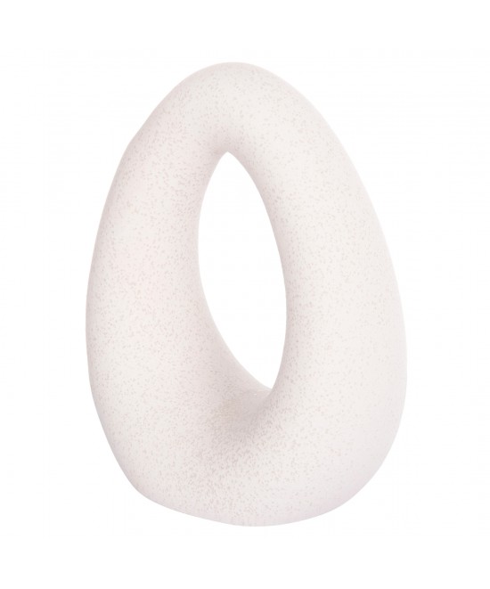 ΕΠΙΤΡΑΠΕΖΙΟ ΚΕΡΑΜΙΚΟ ΔΙΑΚΟΣΜΗΤΙΚΟ ELLIPTO HM4644.01 ΥΠΟΛΕΥΚΟ ΚΡΥΣΤΑΛΛΙΚΟ 16,5x9x20Υεκ