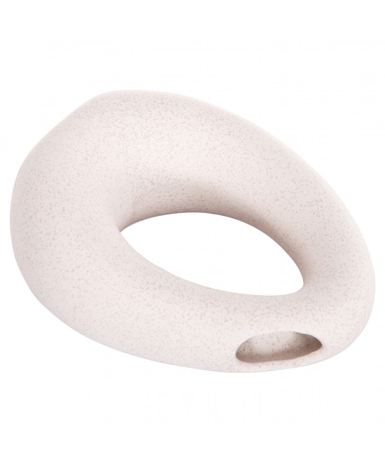 ΕΠΙΤΡΑΠΕΖΙΟ ΚΕΡΑΜΙΚΟ ΔΙΑΚΟΣΜΗΤΙΚΟ ELLIPTO HM4644.01 ΥΠΟΛΕΥΚΟ ΚΡΥΣΤΑΛΛΙΚΟ 16,5x9x20Υεκ