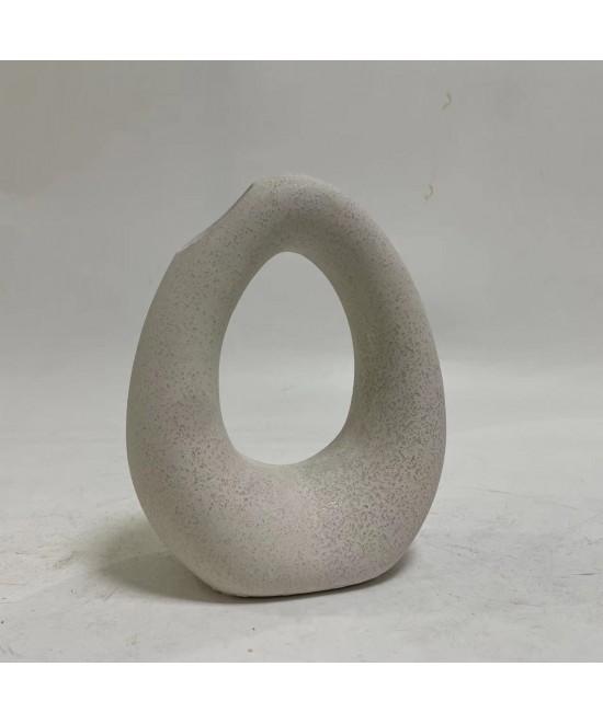 ΕΠΙΤΡΑΠΕΖΙΟ ΚΕΡΑΜΙΚΟ ΔΙΑΚΟΣΜΗΤΙΚΟ ELLIPTO HM4644.01 ΥΠΟΛΕΥΚΟ ΚΡΥΣΤΑΛΛΙΚΟ 16,5x9x20Υεκ