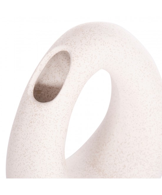 ΕΠΙΤΡΑΠΕΖΙΟ ΚΕΡΑΜΙΚΟ ΔΙΑΚΟΣΜΗΤΙΚΟ ELLIPTO HM4644.01 ΥΠΟΛΕΥΚΟ ΚΡΥΣΤΑΛΛΙΚΟ 16,5x9x20Υεκ