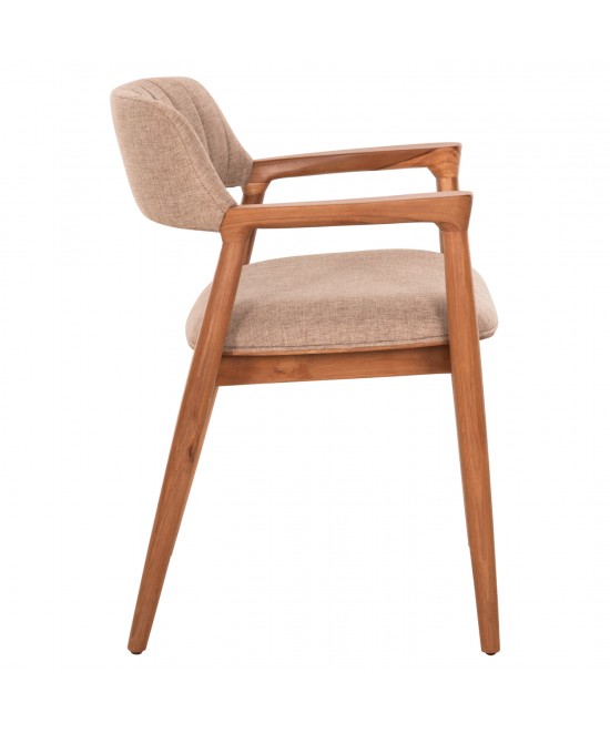 ΠΟΛΥΘΡΟΝΑ JAMES HM18259 TEAK WOOD ΜΕ ΣΑΜΠΑΝΙ ΥΦΑΣΜΑ 57x52x76Υεκ.