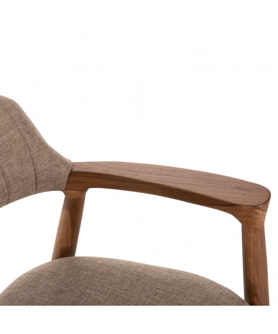 ΠΟΛΥΘΡΟΝΑ JAMES HM18259 TEAK WOOD ΜΕ ΣΑΜΠΑΝΙ ΥΦΑΣΜΑ 57x52x76Υεκ.