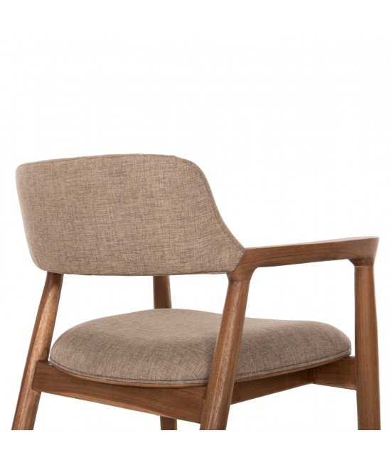 ΠΟΛΥΘΡΟΝΑ JAMES HM18259 TEAK WOOD ΜΕ ΣΑΜΠΑΝΙ ΥΦΑΣΜΑ 57x52x76Υεκ.