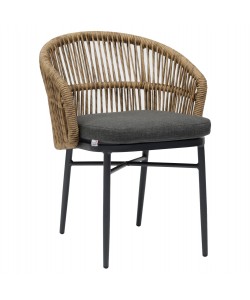 ΠΟΛΥΘΡΟΝΑ ΑΛΟΥΜΙΝΙΟΥ ORIN HM6265.01 ΣΚΟΥΡΟ ΓΚΡΙ- P.E.RATTAN ΣΕ ΦΥΣΙΚΟ 58x61x75Υεκ.