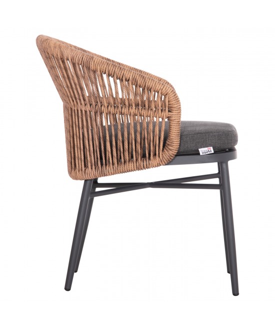 ΠΟΛΥΘΡΟΝΑ ΑΛΟΥΜΙΝΙΟΥ ORIN HM6265.01 ΣΚΟΥΡΟ ΓΚΡΙ- P.E.RATTAN ΣΕ ΦΥΣΙΚΟ 58x61x75Υεκ.