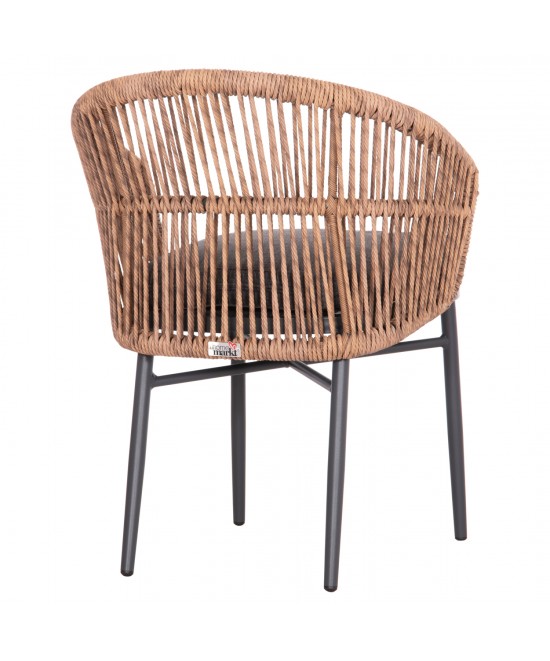 ΠΟΛΥΘΡΟΝΑ ΑΛΟΥΜΙΝΙΟΥ ORIN HM6265.01 ΣΚΟΥΡΟ ΓΚΡΙ- P.E.RATTAN ΣΕ ΦΥΣΙΚΟ 58x61x75Υεκ.