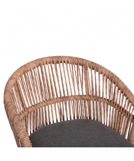 ΠΟΛΥΘΡΟΝΑ ΑΛΟΥΜΙΝΙΟΥ ORIN HM6265.01 ΣΚΟΥΡΟ ΓΚΡΙ- P.E.RATTAN ΣΕ ΦΥΣΙΚΟ 58x61x75Υεκ.