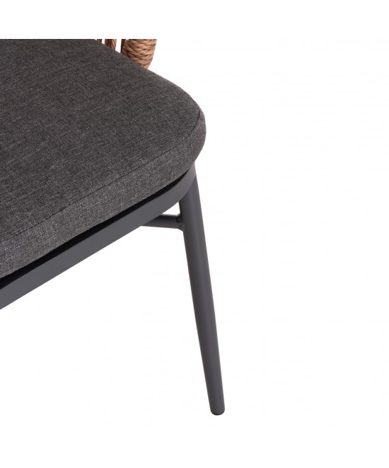 ΠΟΛΥΘΡΟΝΑ ΑΛΟΥΜΙΝΙΟΥ ORIN HM6265.01 ΣΚΟΥΡΟ ΓΚΡΙ- P.E.RATTAN ΣΕ ΦΥΣΙΚΟ 58x61x75Υεκ.
