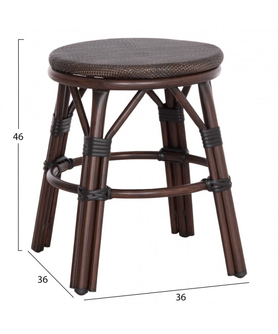 ΣΚΑΜΠΟ ΑΛΟΥΜΙΝΙΟΥ CHINO HM6285.01 BAMBOO LOOK ΚΑΦΕ-TEXTILENE ΚΑΦΕ Φ36x46Υεκ.