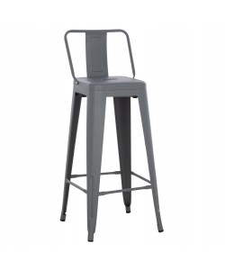 ΣΚΑΜΠΟ BAR ME ΠΛΑΤΗ ΜΕΤΑΛΛΙΚΟ MELITA-PRO HM8643.50 ΓΚΡΙ 42x42x100Υεκ.