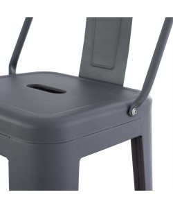 ΣΚΑΜΠΟ BAR ME ΠΛΑΤΗ ΜΕΤΑΛΛΙΚΟ MELITA-PRO HM8643.50 ΓΚΡΙ 42x42x100Υεκ.