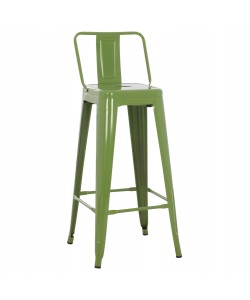 ΣΚΑΜΠΟ BAR ME ΠΛΑΤΗ ΜΕΤΑΛΛΙΚΟ MELITA-PRO HM8643.53 LIGHT OLIVE GREEN 42x42x100Υεκ.