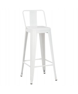 ΣΚΑΜΠΟ BAR ME ΠΛΑΤΗ ΜΕΤΑΛΛΙΚΟ MELITA-PRO HM8643.41 ΛΕΥΚΟ ΜΑΤ 42x42x100Υεκ.