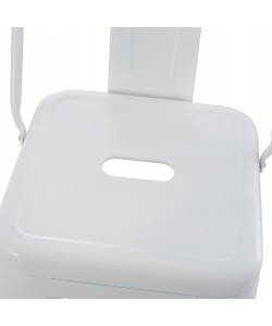 ΣΚΑΜΠΟ BAR ME ΠΛΑΤΗ ΜΕΤΑΛΛΙΚΟ MELITA-PRO HM8643.41 ΛΕΥΚΟ ΜΑΤ 42x42x100Υεκ.