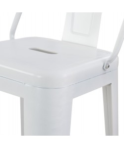 ΣΚΑΜΠΟ BAR ME ΠΛΑΤΗ ΜΕΤΑΛΛΙΚΟ MELITA-PRO HM8643.41 ΛΕΥΚΟ ΜΑΤ 42x42x100Υεκ.