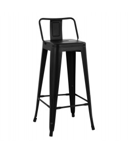 ΣΚΑΜΠΟ BAR ME ΠΛΑΤΗ ΜΕΤΑΛΛΙΚΟ MELITA-PRO HM8643.42 ΜΑΥΡΟ ΜΑΤ 42x42x100Υεκ.