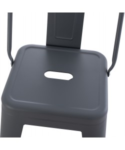 ΣΚΑΜΠΟ ΜΠΑΡ ΜΕΣΑΙΟΥ ΥΨΟΥΣ ΜΕΤΑΛΛΙΚΟ MELITA-PRO HM8574.50 ΓΚΡΙ 43x43x88Υεκ.