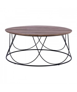 ΤΡΑΠΕΖΑΚΙ ΣΑΛΟΝΙΟΥ ZENA HM8690 MDF TOP ΜΕ ΜΕΤΑΛΛΙΚΟ ΜΑΥΡΟ ΣΚΕΛΕΤΟ Φ90Χ40Υ εκ.