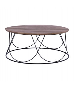 ΤΡΑΠΕΖΑΚΙ ΣΑΛΟΝΙΟΥ ZENA HM8690 MDF TOP ΜΕ ΜΕΤΑΛΛΙΚΟ ΜΑΥΡΟ ΣΚΕΛΕΤΟ Φ90Χ40Υ εκ.