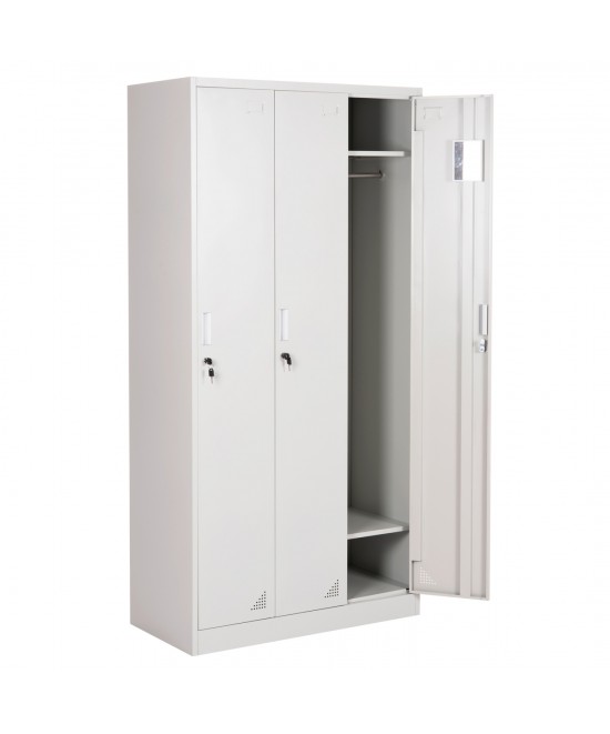 ΜΕΤΑΛΛΙΚΟΣ ΤΡΙΠΛΟΣ ΦΟΡΙΑΜΟΣ ΜΕ ΚΛΕΙΔΑΡΙΕΣ ALTONA HM5634.11 ΓΚΡΙ 90x45x185Υεκ.