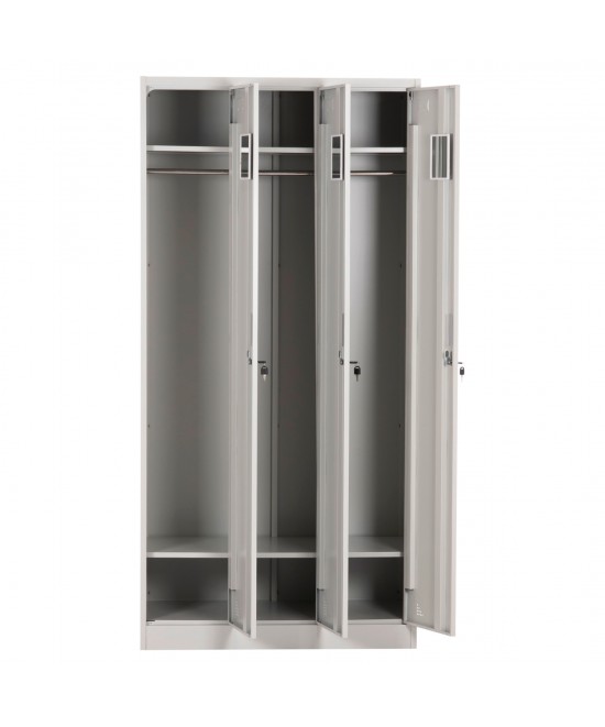 ΜΕΤΑΛΛΙΚΟΣ ΤΡΙΠΛΟΣ ΦΟΡΙΑΜΟΣ ΜΕ ΚΛΕΙΔΑΡΙΕΣ ALTONA HM5634.11 ΓΚΡΙ 90x45x185Υεκ.