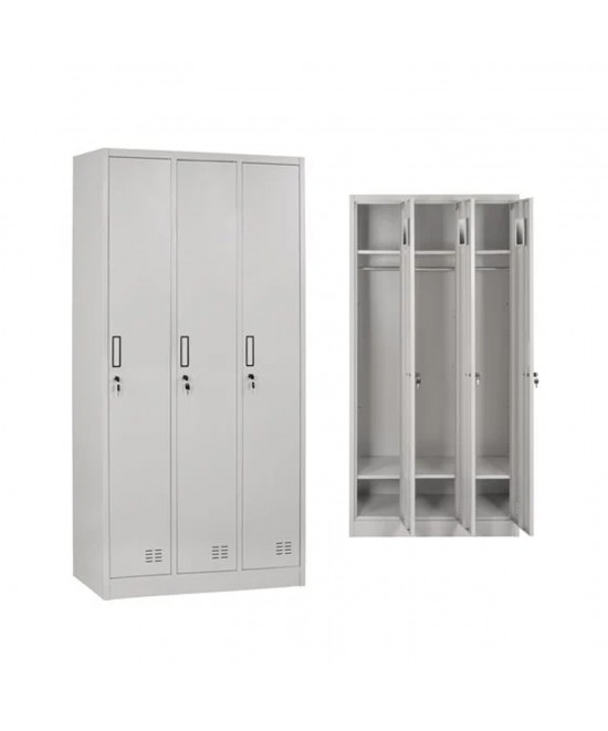 ΜΕΤΑΛΛΙΚΟΣ ΤΡΙΠΛΟΣ ΦΟΡΙΑΜΟΣ ΜΕ ΚΛΕΙΔΑΡΙΕΣ ALTONA HM5634.11 ΓΚΡΙ 90x45x185Υεκ.