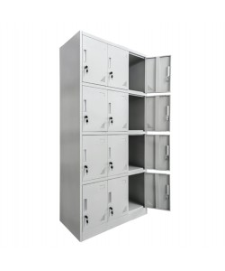 ΦΟΡΙΑΜΟΣ ΜΕΤΑΛΛΙΚΟΣ BEXLEY ΜΕ 12 ΝΤΟΥΛΑΠΑΚΙΑ ΜΕ ΚΛΕΙΔΙ HM5637.11 ΓΚΡΙ 90x45x185Υεκ