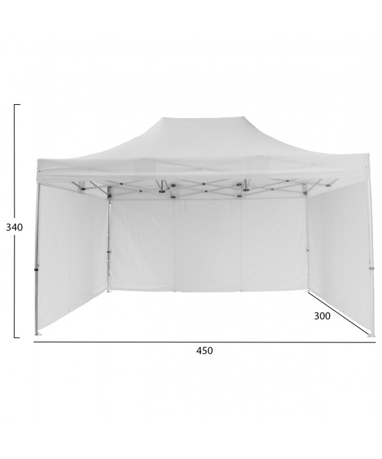 GAZEBO ΕΠΑΓΓΕΛΜΑΤΙΚΟ ΒΑΡΕΩΣ ΤΥΠΟΥ CRESSEN HM21098.01 ΠΤΥΣΣΟΜΕΝΟ ΑΛΟΥΜΙΝΙΟΥ 3x4,5x3,4Yμ