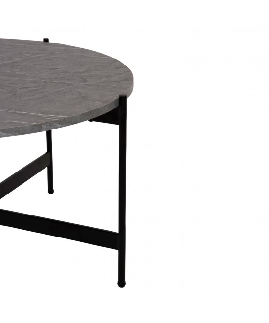 ΣΕΤ 2ΤΜΧ ΤΡΑΠΕΖΙΑ ΣΑΛΟΝΙΟΥ RONDA HM21089.01 MDF ΓΚΡΙ ΜΑΡΜΑΡΟ Φ80εκ & Φ50εκ