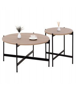 ΣΕΤ 2ΤΜΧ ΤΡΑΠΕΖΙΑ ΣΑΛΟΝΙΟΥ RONDA HM21089.02 MDF ΣΟΝΑΜΑ Φ80εκ & Φ50εκ