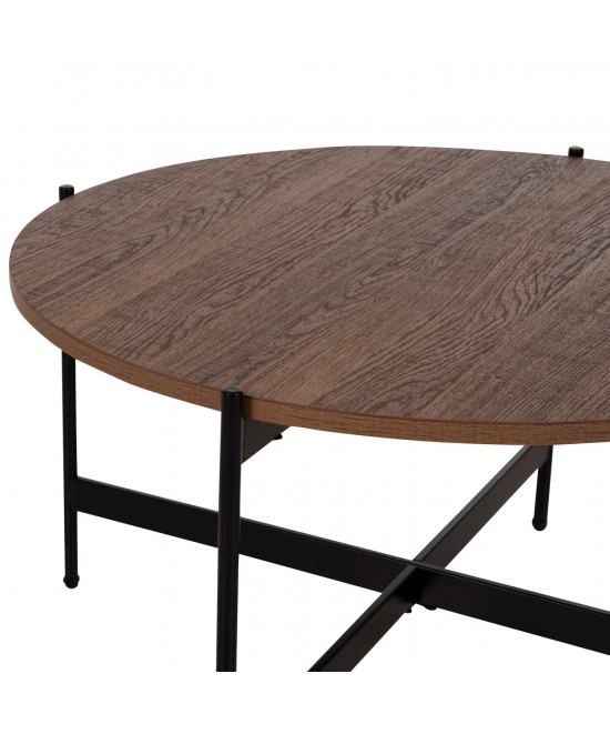 ΣΕΤ 2ΤΜΧ ΤΡΑΠΕΖΙΑ ΣΑΛΟΝΙΟΥ RONDA HM21089.03 MDF ΣΕ ΚΑΡΥΔΙ ΧΡΩΜΑ Φ80εκ & Φ50εκ