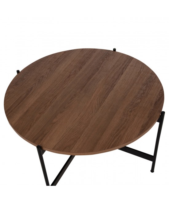 ΣΕΤ 2ΤΜΧ ΤΡΑΠΕΖΙΑ ΣΑΛΟΝΙΟΥ RONDA HM21089.03 MDF ΣΕ ΚΑΡΥΔΙ ΧΡΩΜΑ Φ80εκ & Φ50εκ