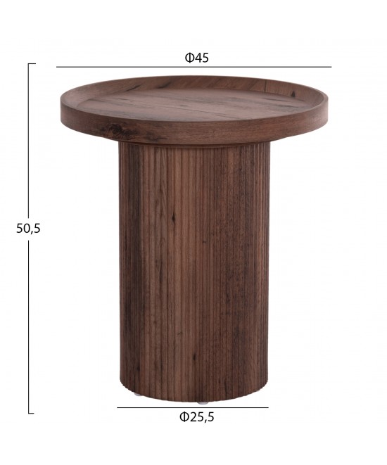 ΣΕΤ 2ΤΜΧ ΤΡΑΠΕΖΙΑ ΣΑΛΟΝΙΟΥ MARGON HM21084 MDF ΣΚΟΥΡΟ ΚΑΦΕ Φ80εκ & Φ45εκ