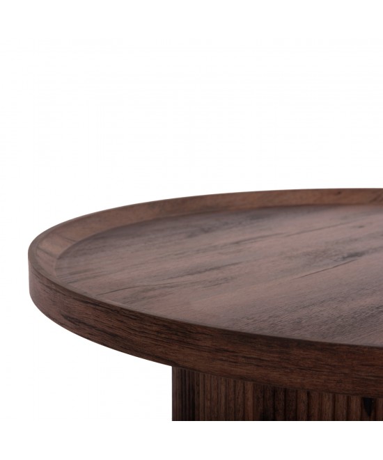ΣΕΤ 2ΤΜΧ ΤΡΑΠΕΖΙΑ ΣΑΛΟΝΙΟΥ MARGON HM21084 MDF ΣΚΟΥΡΟ ΚΑΦΕ Φ80εκ & Φ45εκ