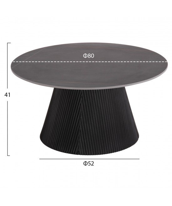 ΣΕΤ 2ΤΜΧ ΤΡΑΠΕΖΙΑ ΣΑΛΟΝΙΟΥ DUNCAN HM21081 MDF ΚΑΙ ΚΕΡΑΜΙΚΟ TOP Φ80εκ & Φ45εκ