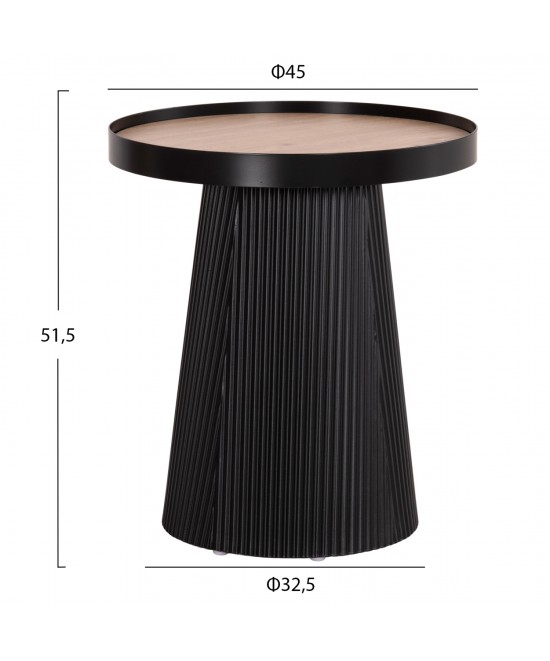ΣΕΤ 2ΤΜΧ ΤΡΑΠΕΖΙΑ ΣΑΛΟΝΙΟΥ DUNCAN HM21081 MDF ΚΑΙ ΚΕΡΑΜΙΚΟ TOP Φ80εκ & Φ45εκ