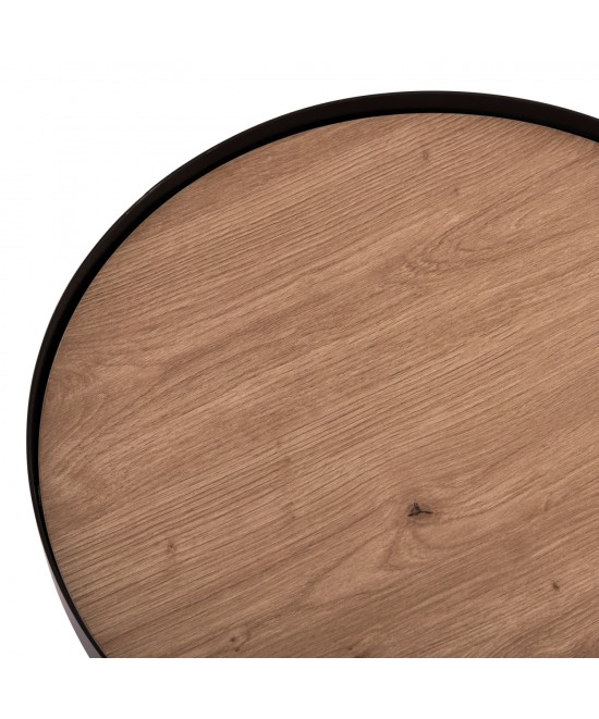ΣΕΤ 2ΤΜΧ ΤΡΑΠΕΖΙΑ ΣΑΛΟΝΙΟΥ DUNCAN HM21081 MDF ΚΑΙ ΚΕΡΑΜΙΚΟ TOP Φ80εκ & Φ45εκ