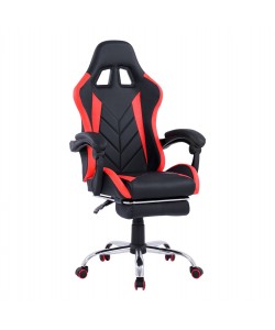 ΠΟΛΥΘΡΟΝΑ GAMING RUTT ΜΕ ΑΝΑΚΛΙΝΟΜΕΝΗ ΠΛΑΤΗ ΚΑΙ ΥΠΟΠΟΔΙΟ HM1156.01 ΣΕ ΧΡΩΜΑ ΜΑΥΡΟ-ΚΟΚΚΙΝΟ