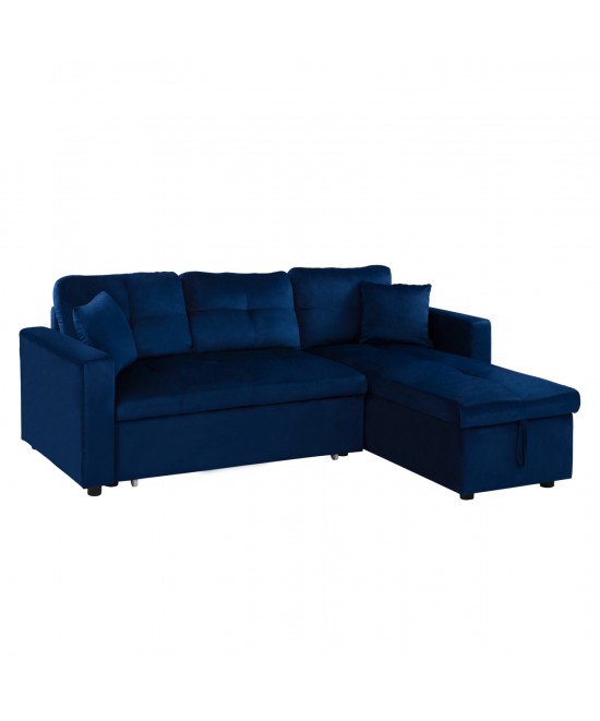 ΚΑΝΑΠΕΣ ΓΩΝΙΑ ΚΡΕΒΑΤΙ WAYNE 224x147x85Υεκ. HM3028.18 ΒΕΛΟΥΔΟ ΜΠΛΕ