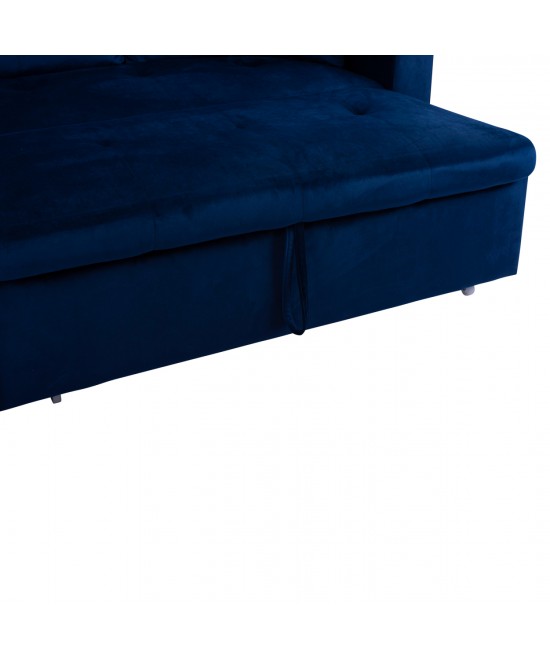 ΚΑΝΑΠΕΣ ΓΩΝΙΑ ΚΡΕΒΑΤΙ WAYNE 224x147x85Υεκ. HM3028.18 ΒΕΛΟΥΔΟ ΜΠΛΕ