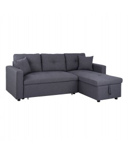 ΚΑΝΑΠΕΣ ΓΩΝΙΑ ΚΡΕΒΑΤΙ WAYNE 224x147x85Υεκ. HM3028.11 ΓΚΡΙ ΥΦΑΣΜΑ