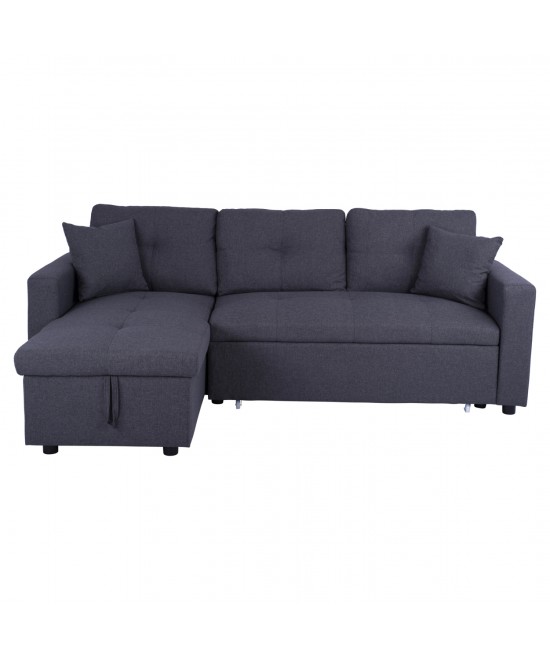 ΚΑΝΑΠΕΣ ΓΩΝΙΑ ΚΡΕΒΑΤΙ WAYNE 224x147x85Υεκ. HM3028.11 ΓΚΡΙ ΥΦΑΣΜΑ